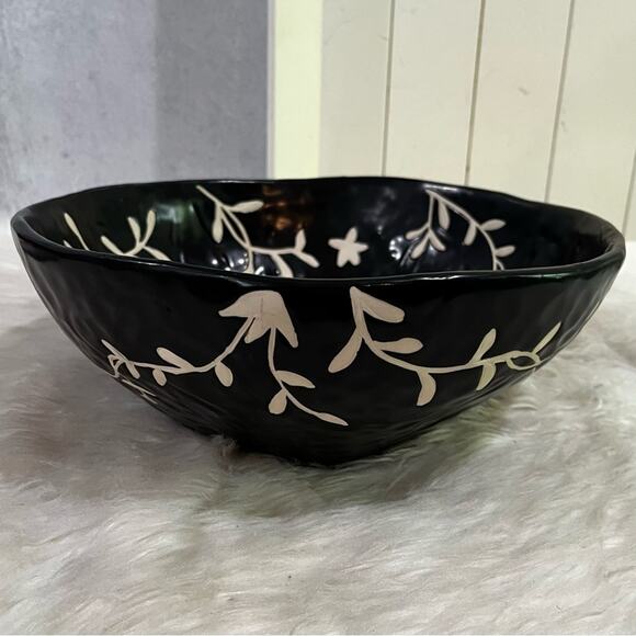 NEW Valeriano Paz Vintage Peruvian Handmade Floral Folk Art Pottery Flower Bowl - Picture 10 of 14